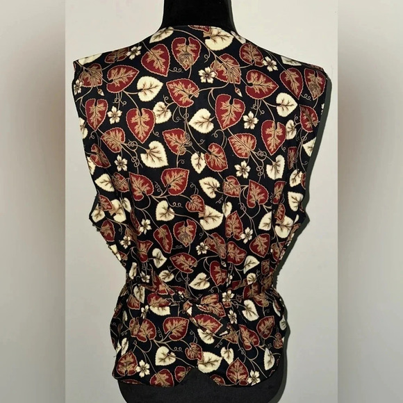 Halsey Collection Black Beaded Autumn Leaf Vest Size L - NWT - Picture 6 of 9